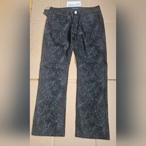 Men's Black Floral Jeans